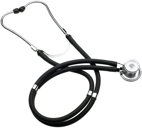 Dual-lumen stethoscope with exposed tubes — not ideal for ambulance use