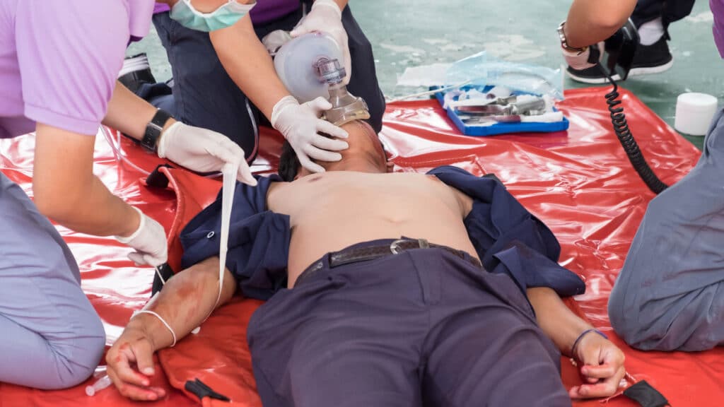 CPR being performed on a patient