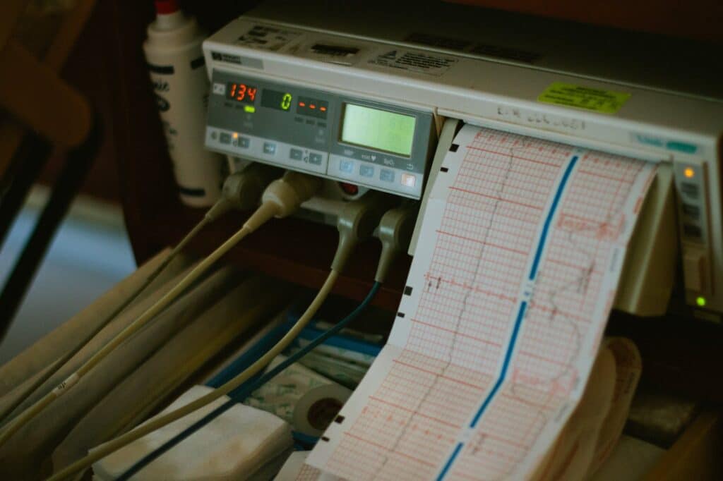 ER technician training on medical equipment