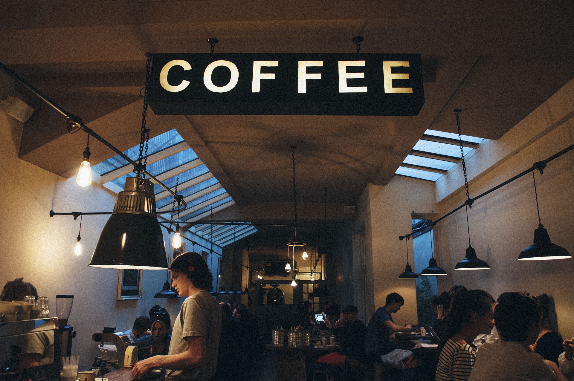 Studying at a coffee shop