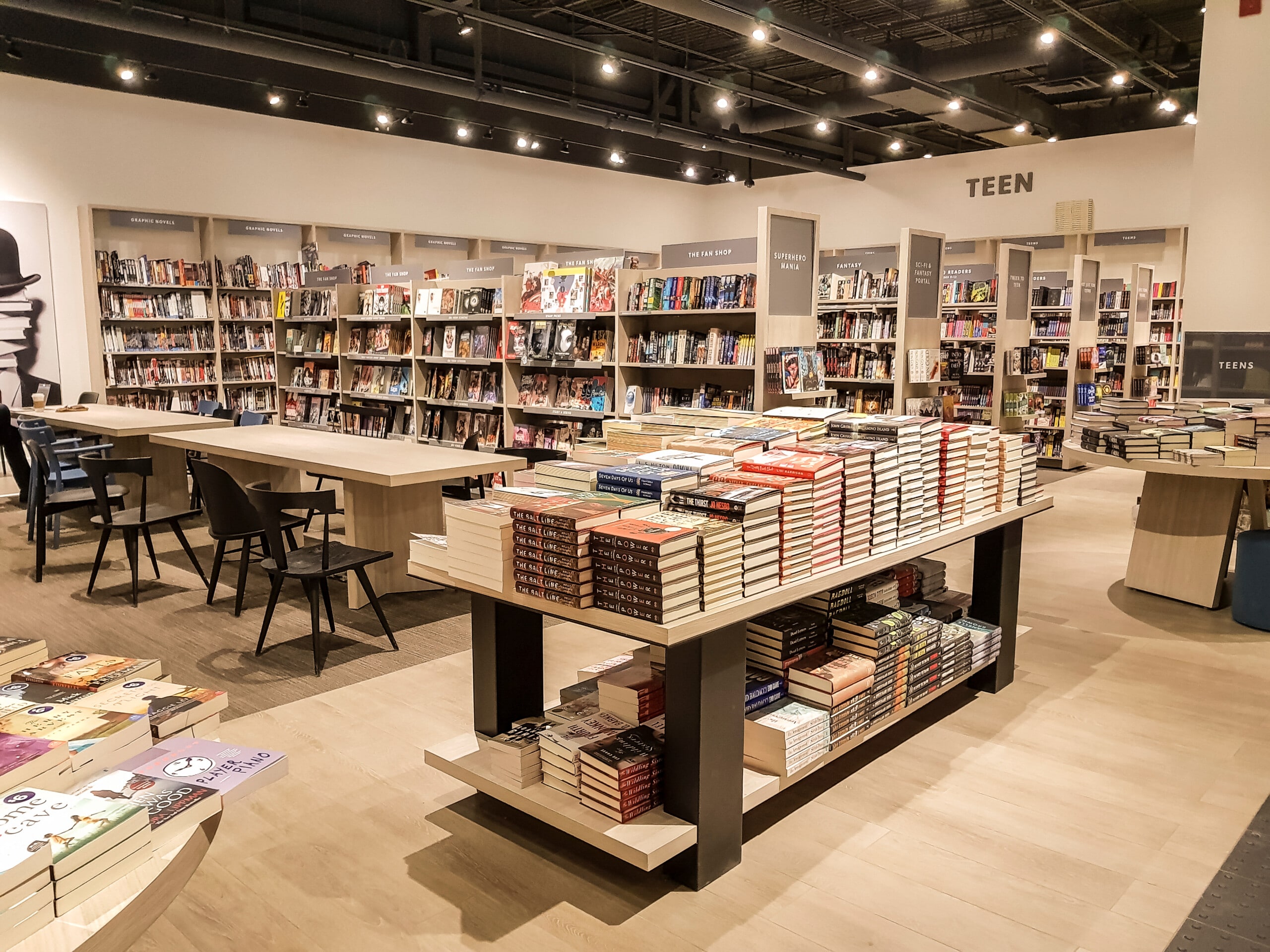 Studying at a bookstore